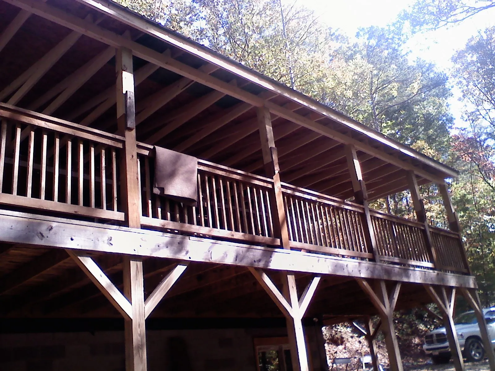 Timber framing under a new elevated porch and deck — Roof Leak Repair in Philippi by Roofing Brothers